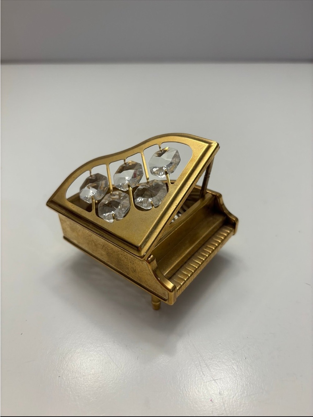 24k Gold plated mini grand piano with Austrian crystals